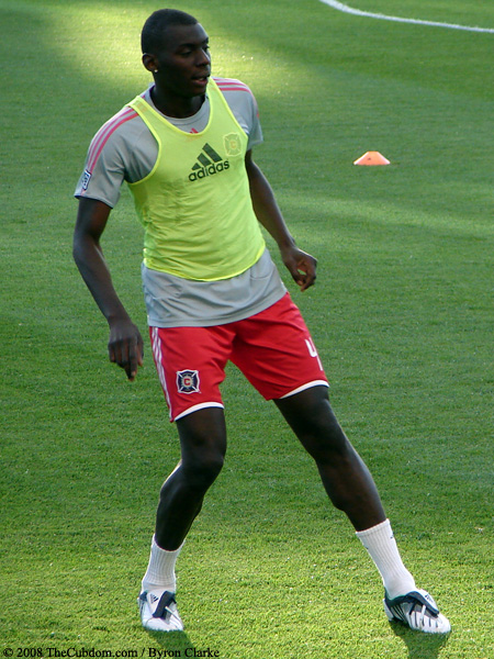 Bakary Soumare in warm-up penny